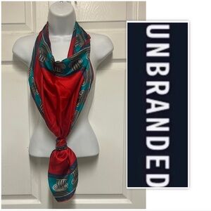 UNBRANDED Vintage Red Square Scarf